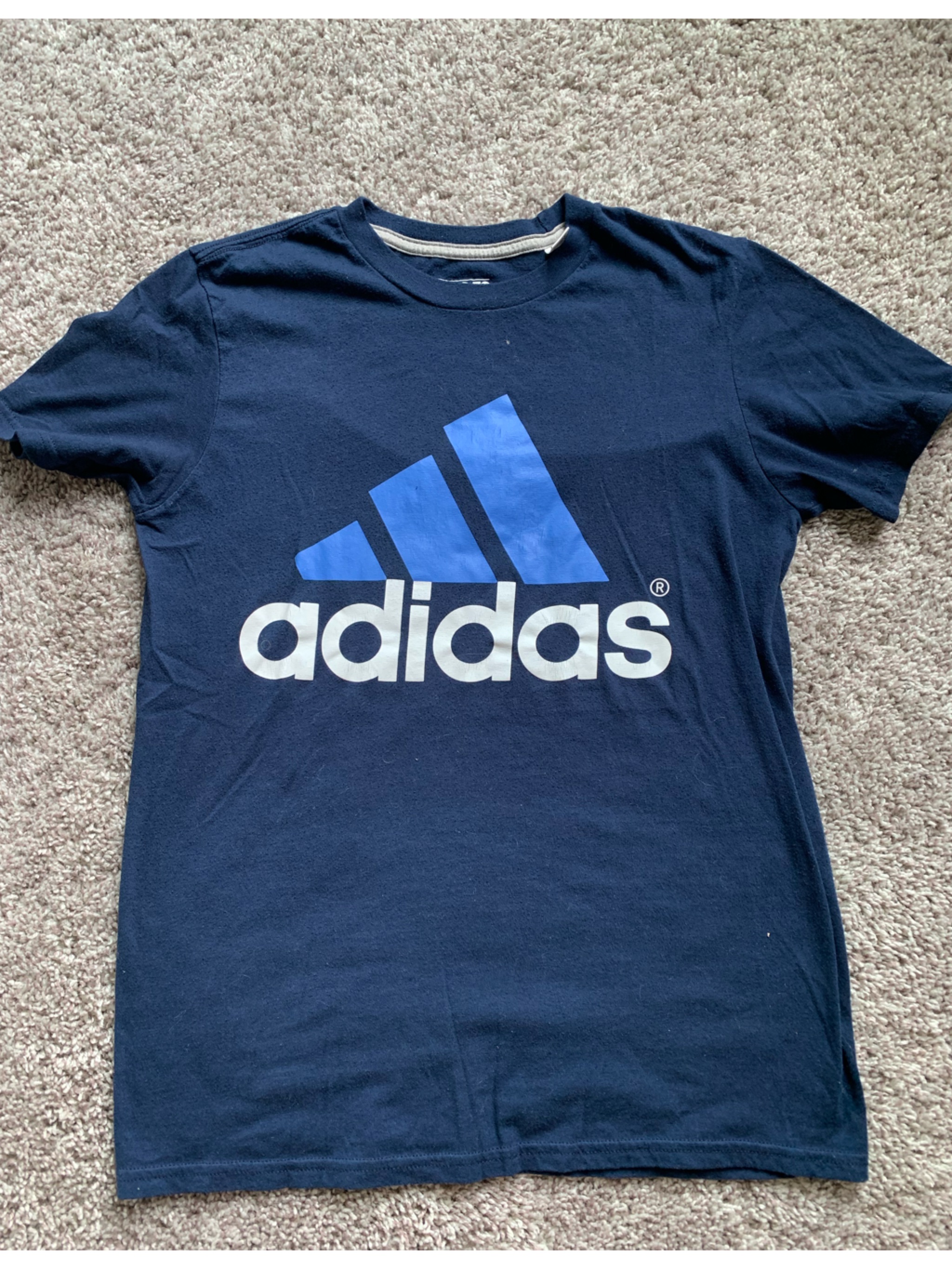 Adidas Navy Tshirt With Light Blue Accent